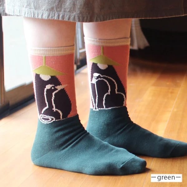 ストーリーソックス【イソップ寓話】：きつねとつるのごちそう