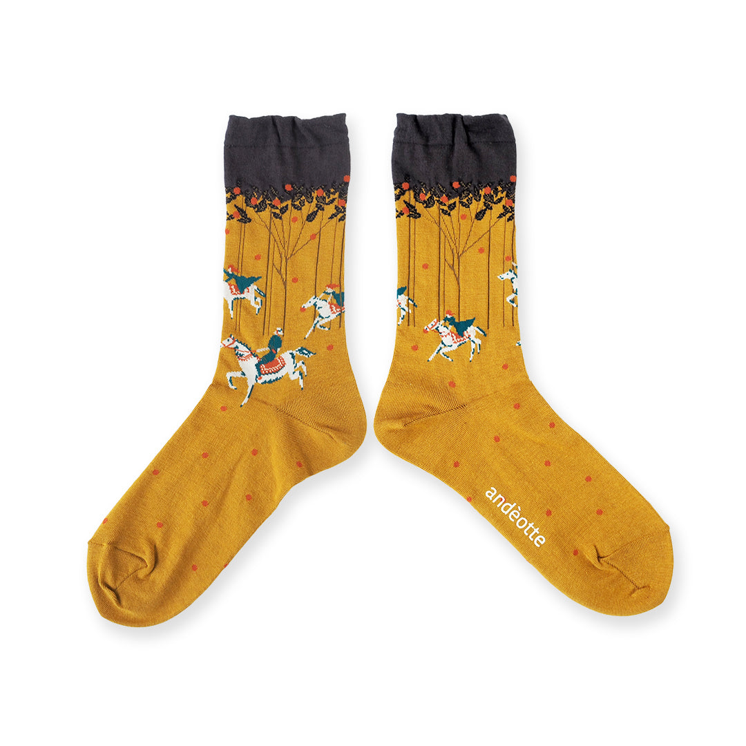 --andè--ハイゲージ クルーソックス：ホースマスタード/111