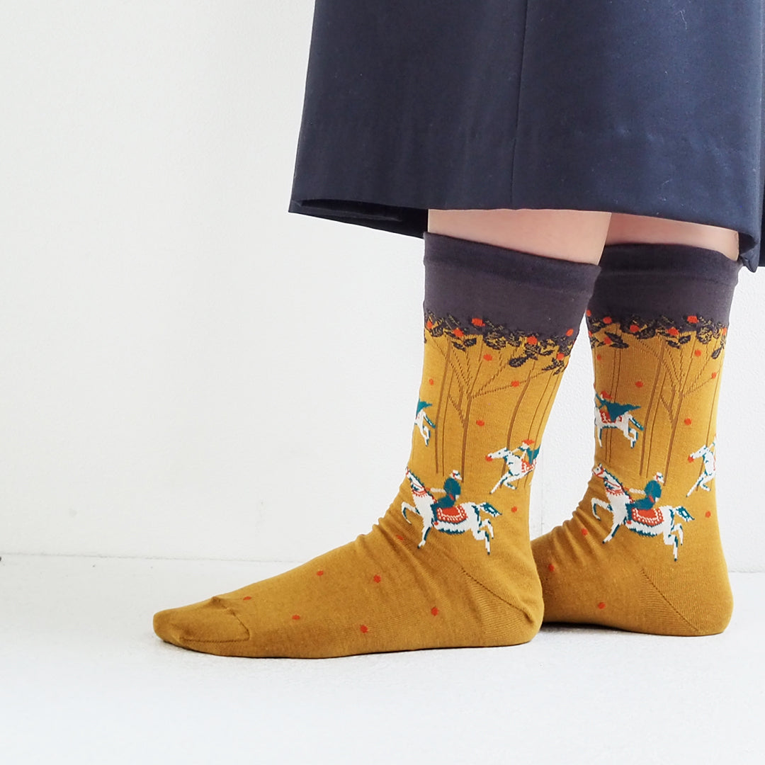 --andè--ハイゲージ クルーソックス：ホースマスタード/111