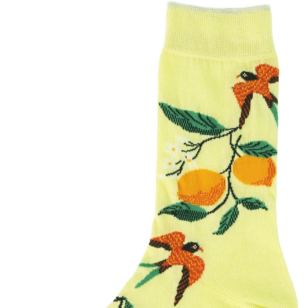 --andè--ハイゲージ クルーソックス：レモンイエロー/041