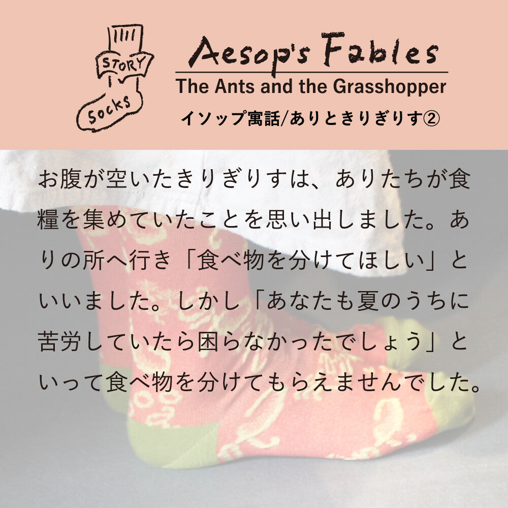 ストーリーソックス【イソップ寓話】：ありときりぎりす