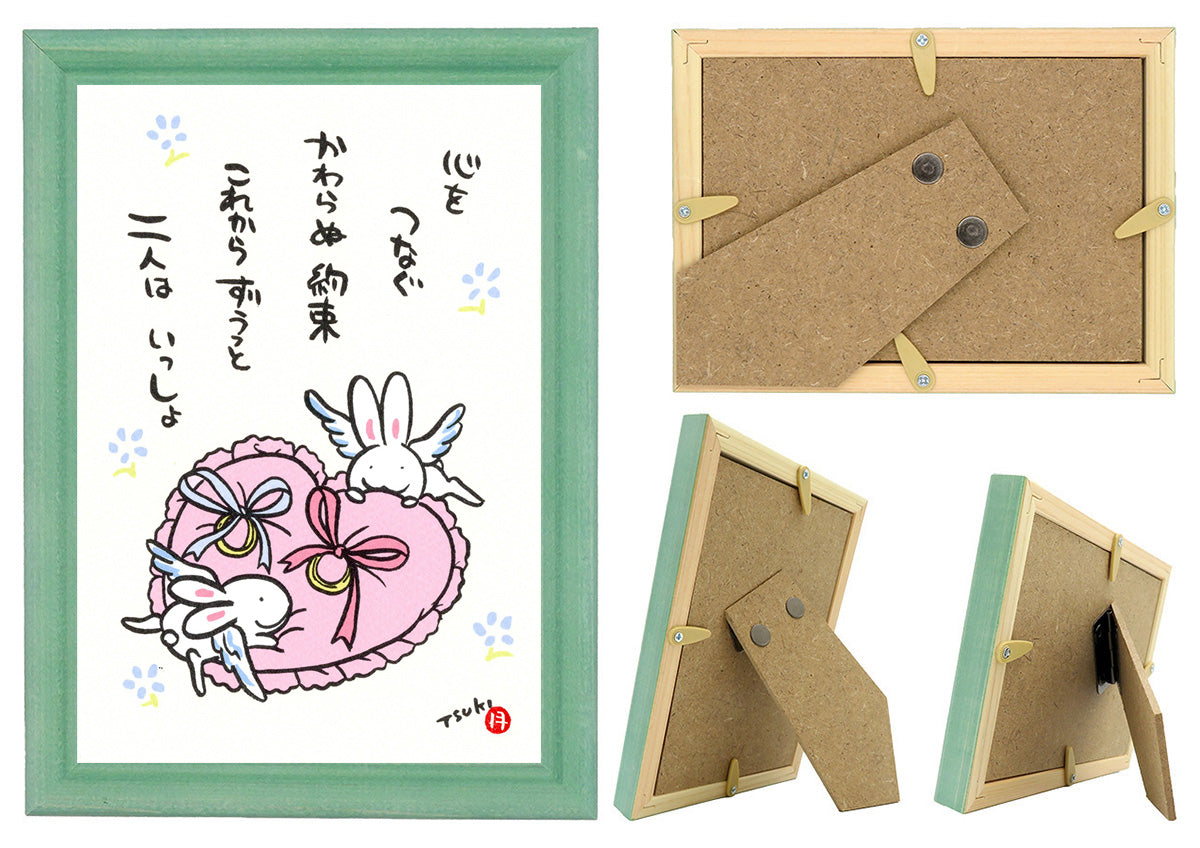 手作り額付き作品　title「静かなる月下の夢ウサギ」 めでたや】観月（みつき）のうさぎ – めでたやオンラインショップ