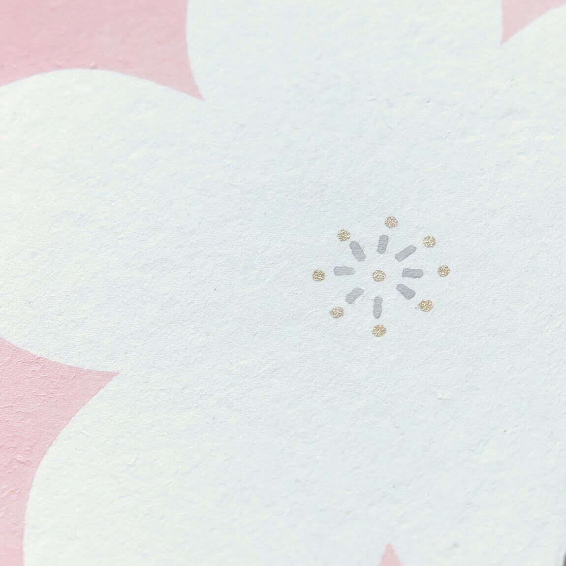 手摺り型染め葉書　さくら