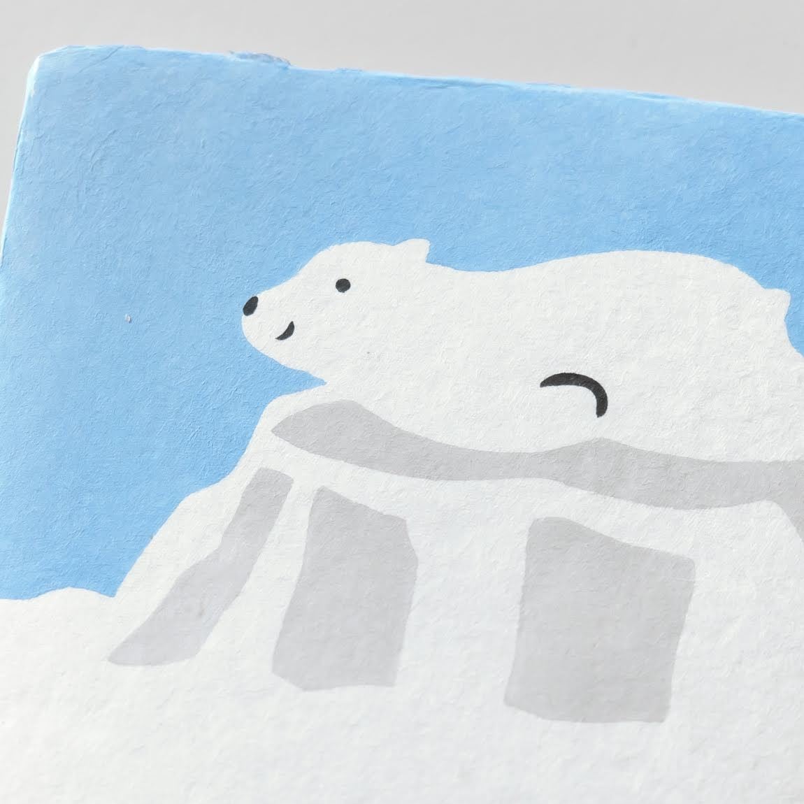 手摺り型染め葉書　白くま