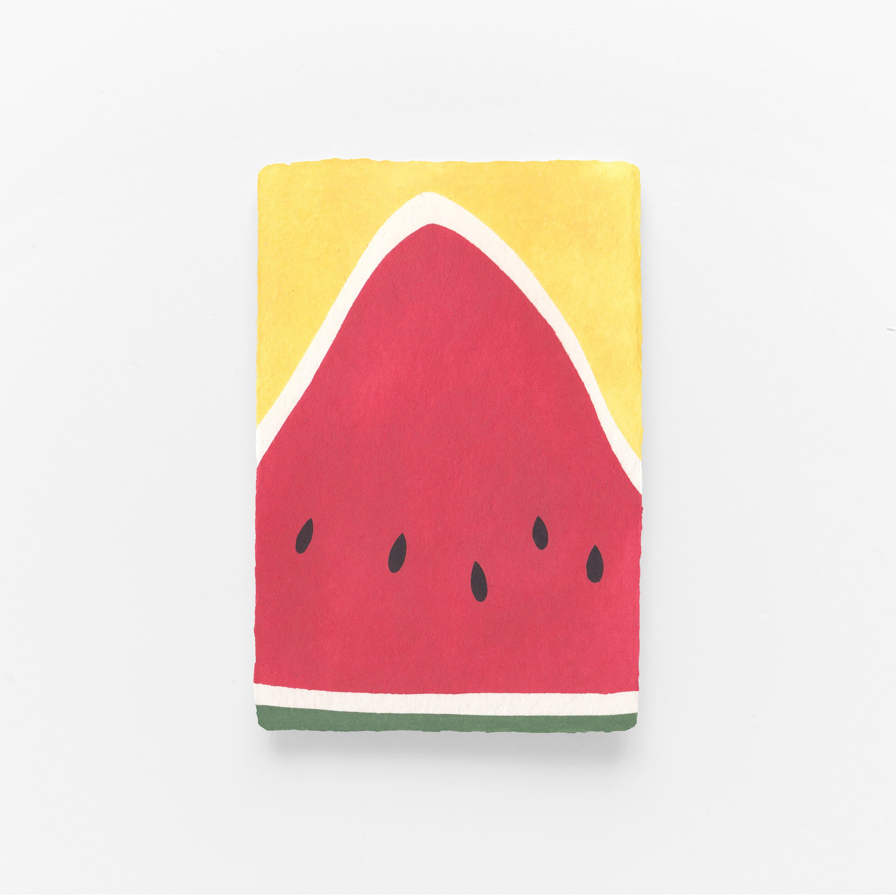 手摺り型染め葉書　スイカ