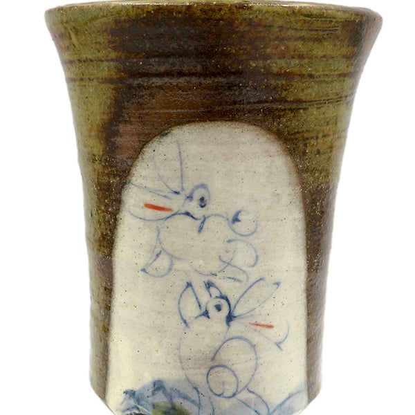 人気作家★小栗正男★遊兎絵湯のみ★藍 人気作家☆小栗正男☆遊兎絵湯のみ☆藍