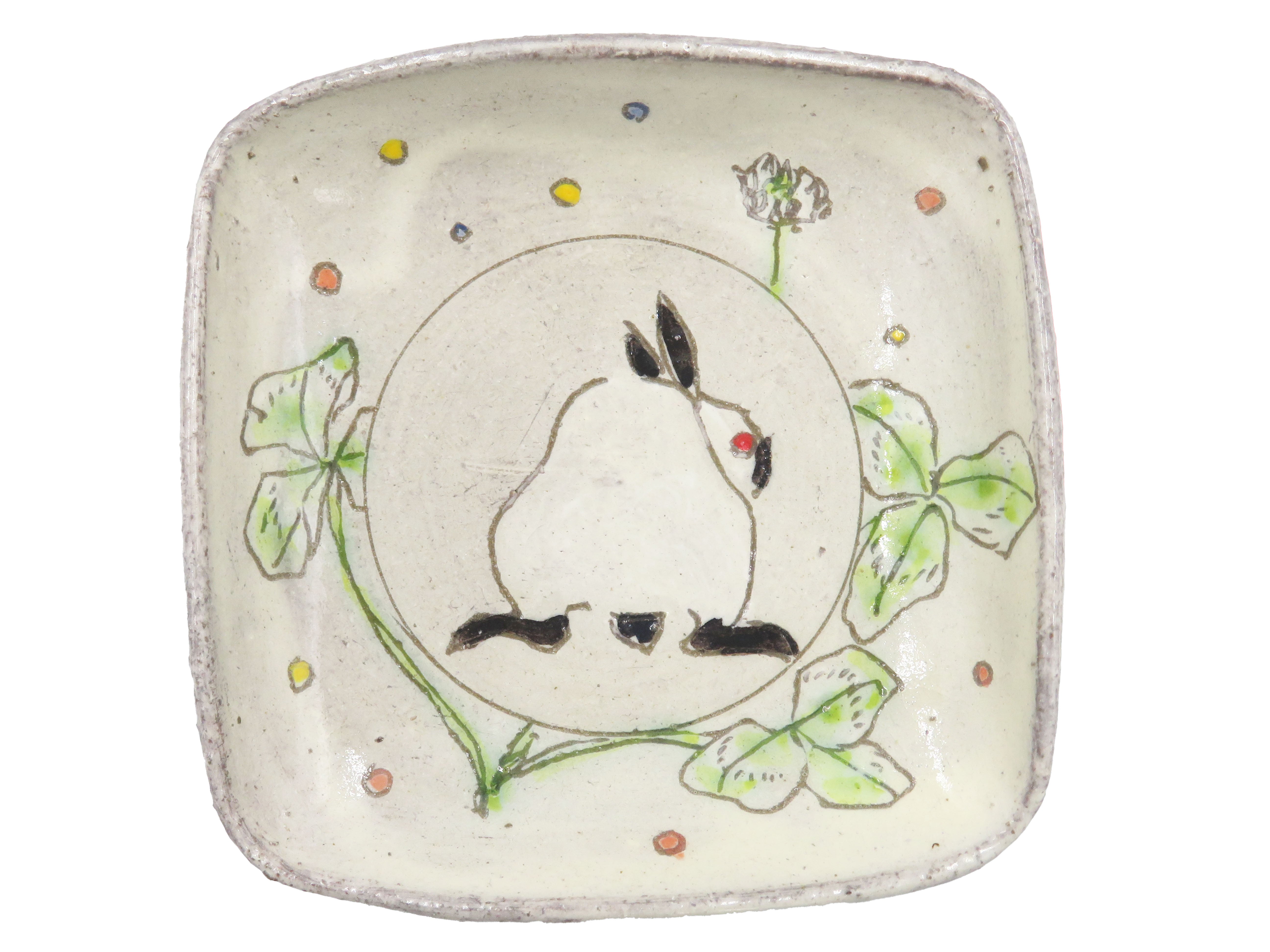 百花とうさぎ　角小鉢⑦