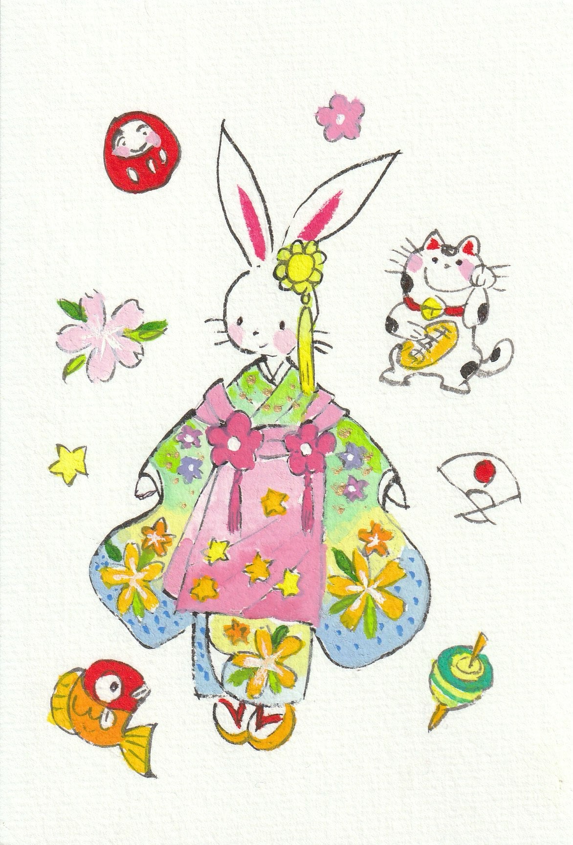 伊左次 玲子 てがきはがき　23