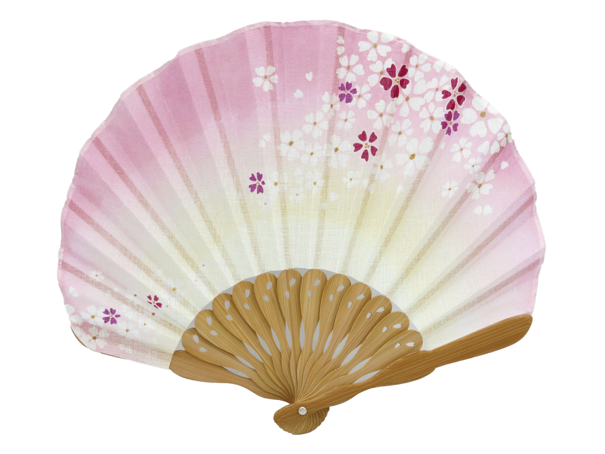 レディース布扇子　桜ぼかし　1121（ピンク）