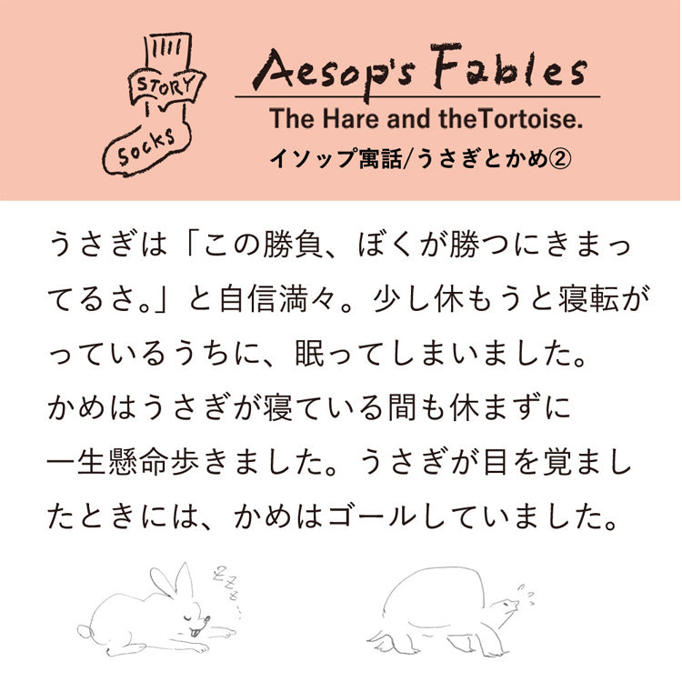 ストーリーソックス【イソップ寓話】：うさぎとかめ
