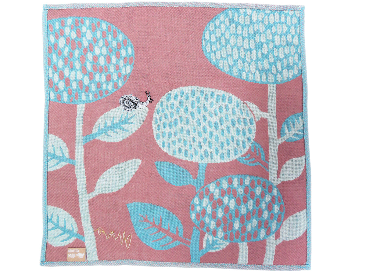 morita MiW　ガーゼハンカチ　花とマイマイ