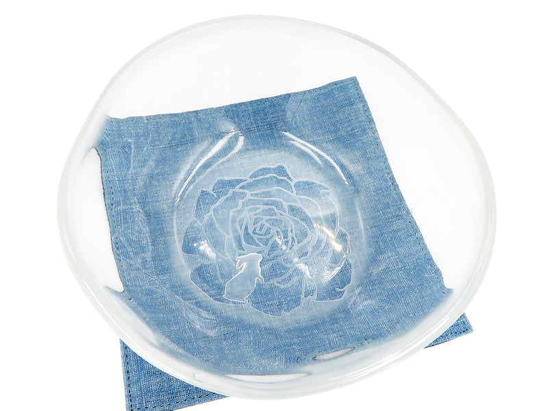 アート工房Renon　透き　皿　バラ