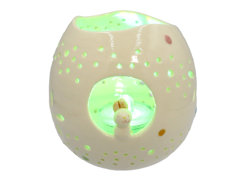 ‐‐陶　華工房--　まるいランプ：うさぎ１匹(C)