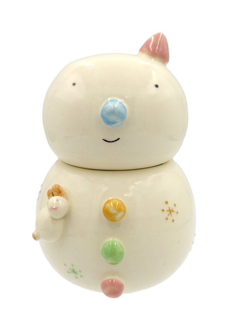 ‐‐陶　華工房--　ふたもの：雪だるま