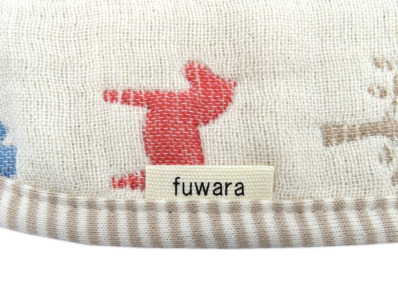 【日本製】--fuwara--6重織ガーゼハンカチ(多色)：木馬