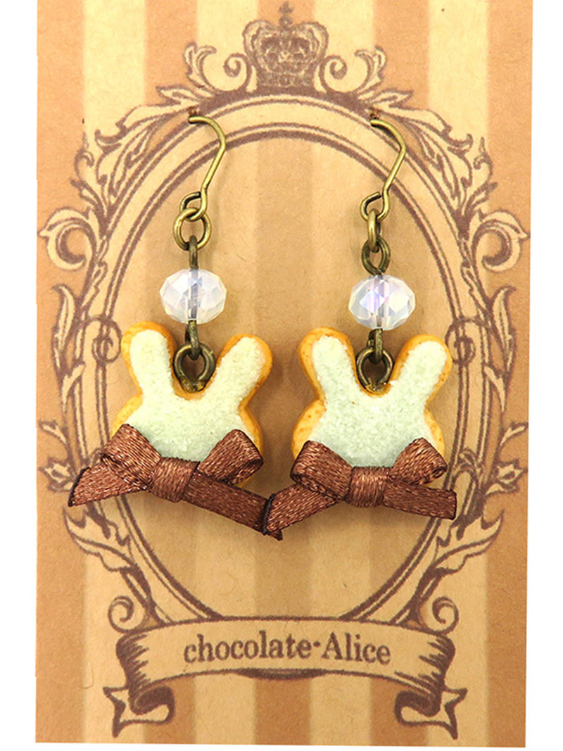 chocolate-Alice うさぎクッキーピアス(A)