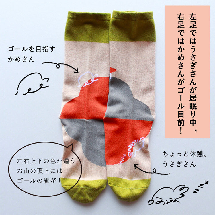 ストーリーソックス【イソップ寓話】：うさぎとかめ